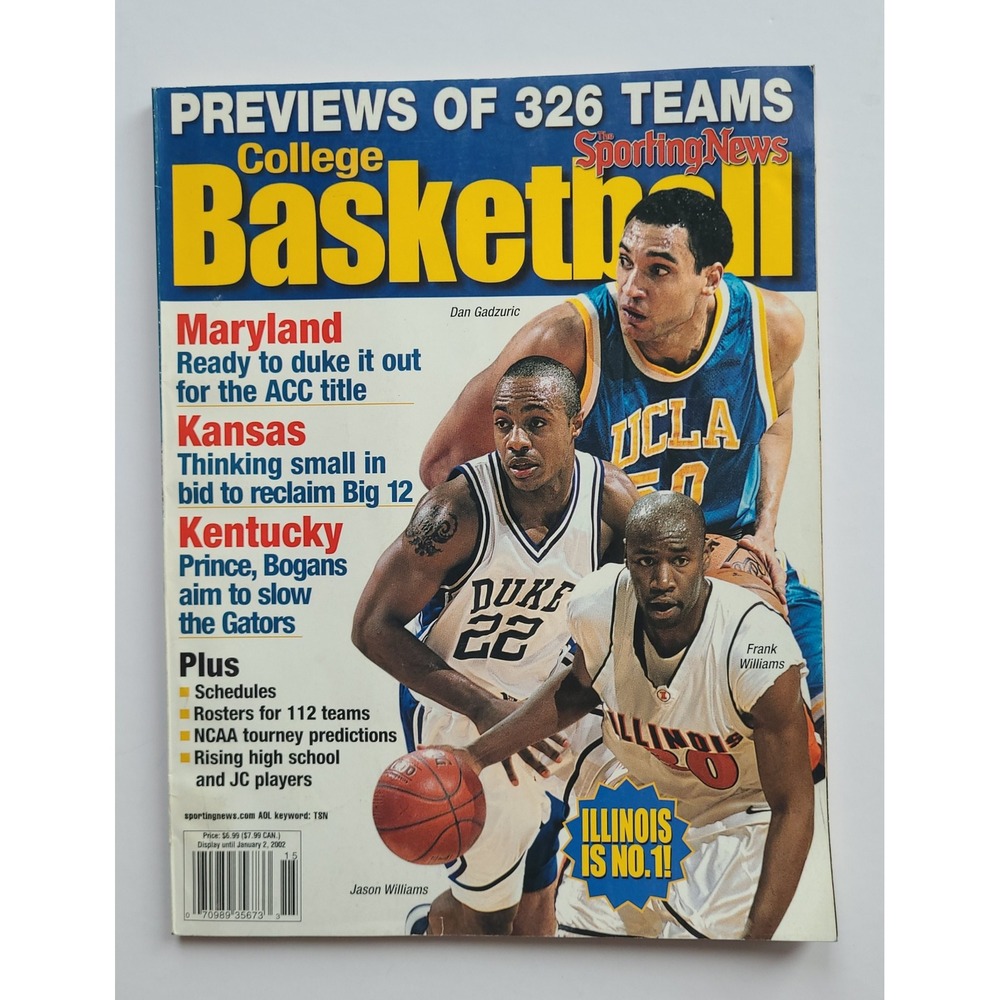 The Sporting News College Basketball 2002 Preview Magazine Jason Williams